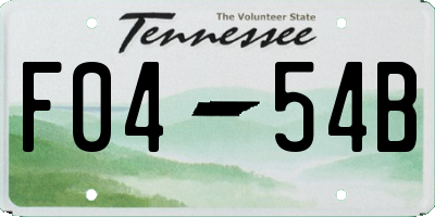 TN license plate F0454B