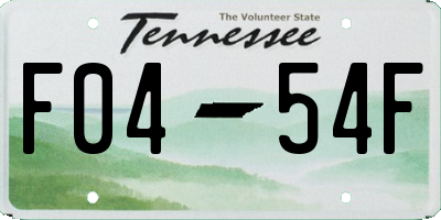 TN license plate F0454F