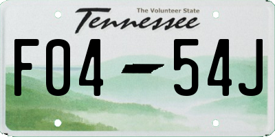 TN license plate F0454J