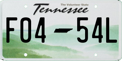 TN license plate F0454L