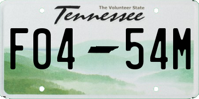 TN license plate F0454M