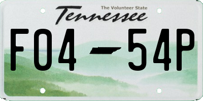 TN license plate F0454P