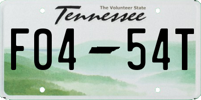 TN license plate F0454T