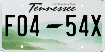 TN license plate F0454X