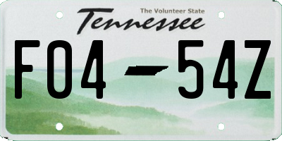 TN license plate F0454Z