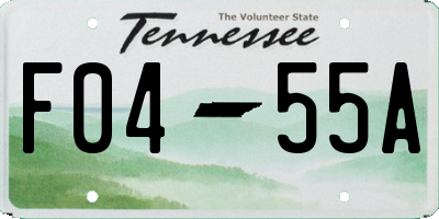 TN license plate F0455A