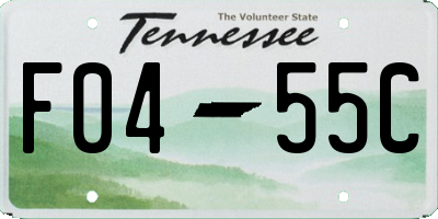 TN license plate F0455C