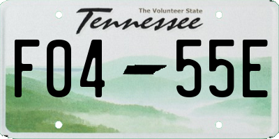 TN license plate F0455E