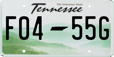 TN license plate F0455G