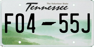 TN license plate F0455J