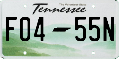 TN license plate F0455N