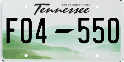 TN license plate F0455O