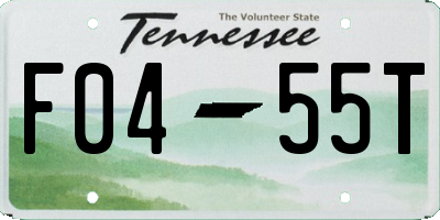 TN license plate F0455T