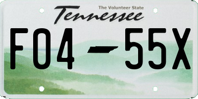 TN license plate F0455X