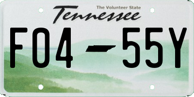 TN license plate F0455Y