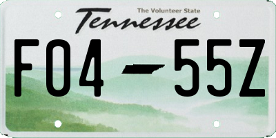 TN license plate F0455Z
