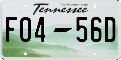 TN license plate F0456D