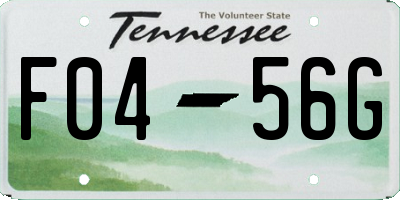 TN license plate F0456G