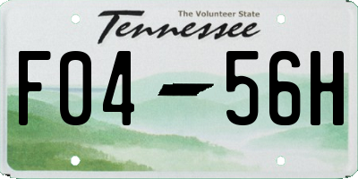 TN license plate F0456H