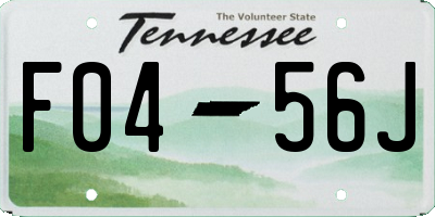 TN license plate F0456J
