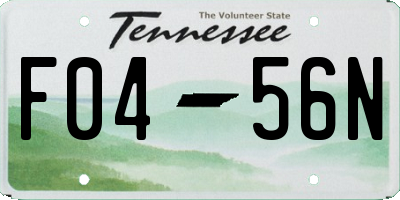 TN license plate F0456N