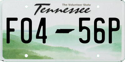 TN license plate F0456P
