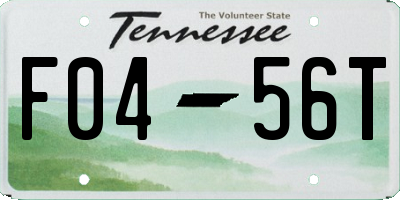 TN license plate F0456T