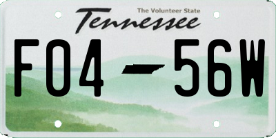 TN license plate F0456W