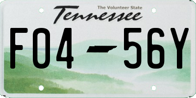 TN license plate F0456Y
