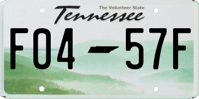 TN license plate F0457F
