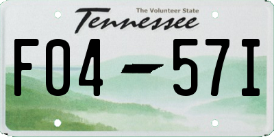 TN license plate F0457I