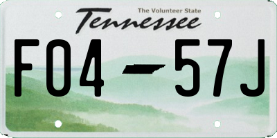 TN license plate F0457J