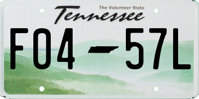 TN license plate F0457L