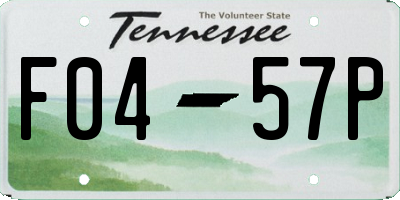 TN license plate F0457P