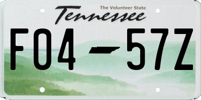 TN license plate F0457Z
