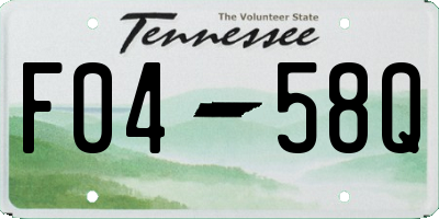 TN license plate F0458Q