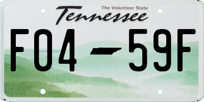 TN license plate F0459F