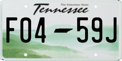 TN license plate F0459J