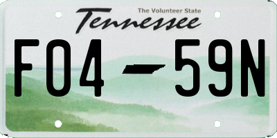 TN license plate F0459N