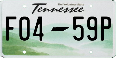 TN license plate F0459P