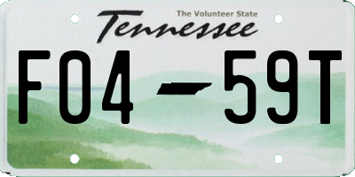 TN license plate F0459T