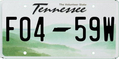 TN license plate F0459W