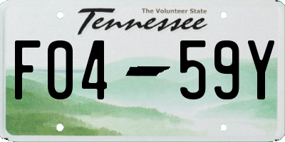 TN license plate F0459Y
