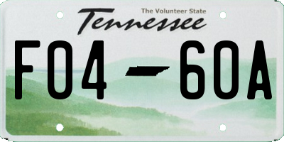 TN license plate F0460A
