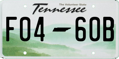 TN license plate F0460B