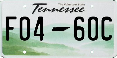 TN license plate F0460C
