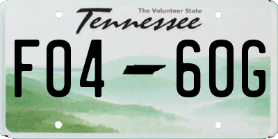 TN license plate F0460G
