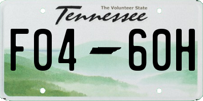 TN license plate F0460H