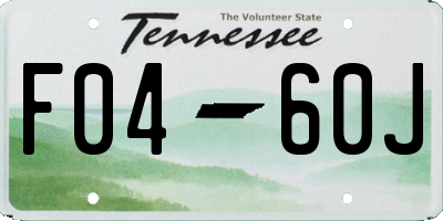 TN license plate F0460J