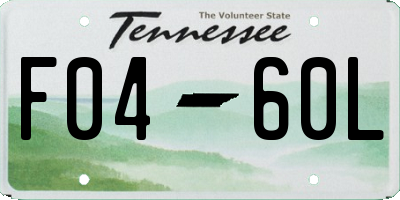 TN license plate F0460L